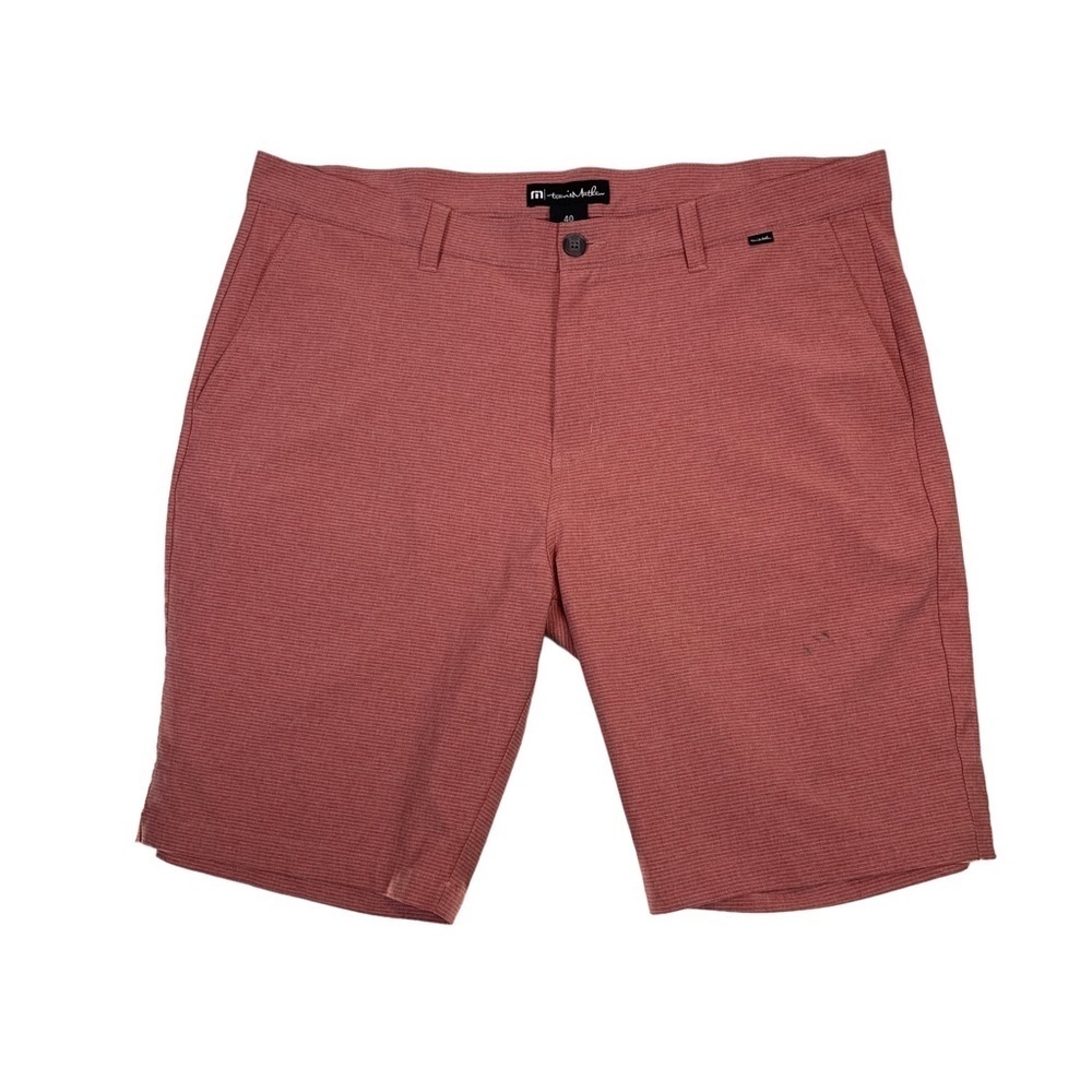 Travis Matthew Sand Harbor Striped Shorts - Dusty Rose Pink - size 40